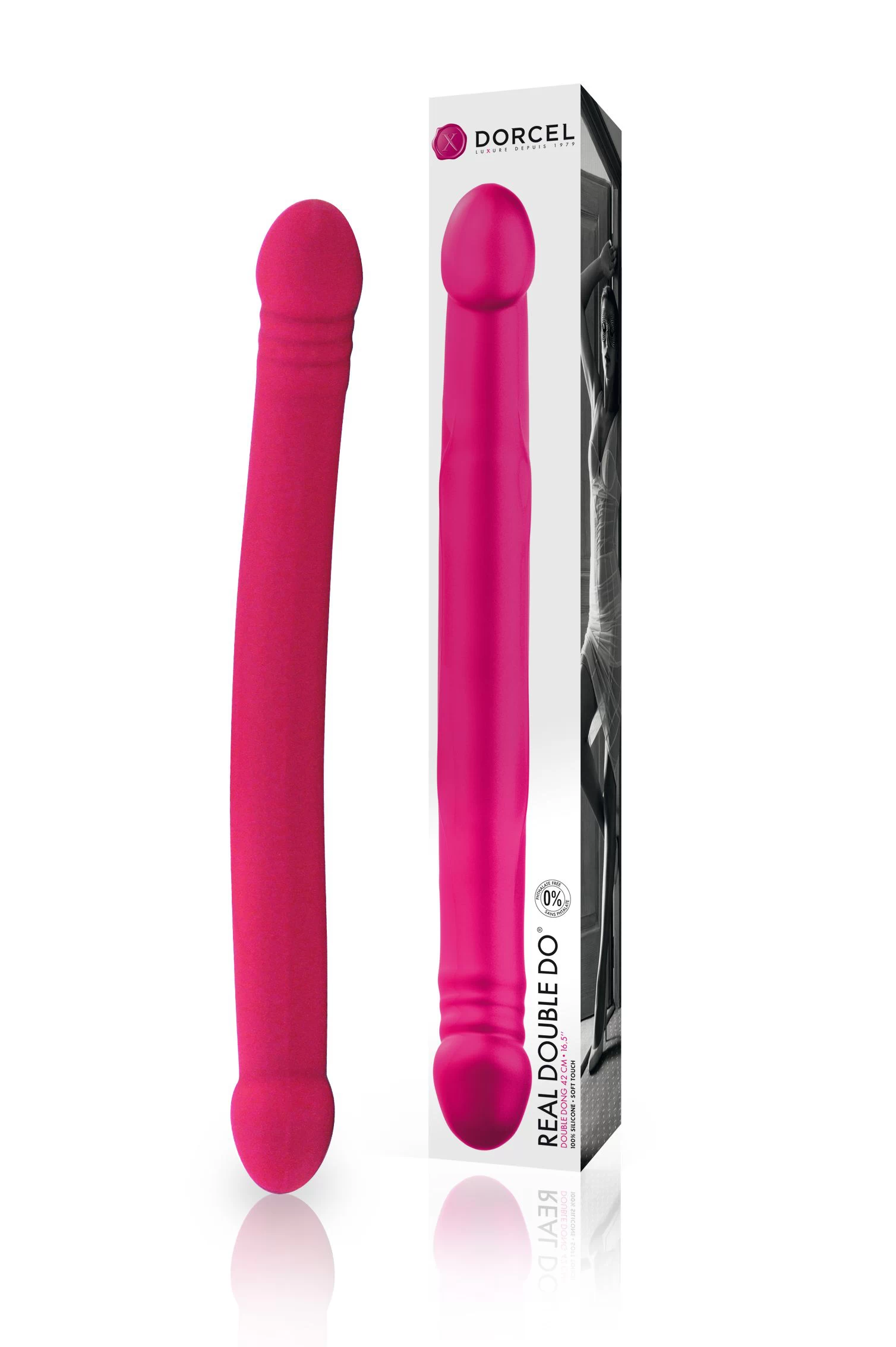 DORCEL Real Double Do 42cm kaheotsaga roosa dildo