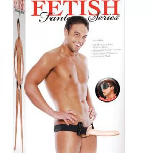Flesh 10-tolline vibreeriv Hollow Strap-On