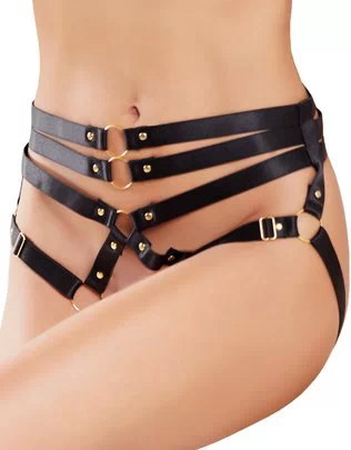 Allure Lingerie Ava mustad rihmadest püksikud