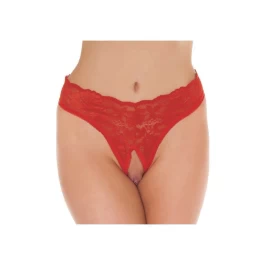 Avatd punasest lillelisest pitsist g-stringid