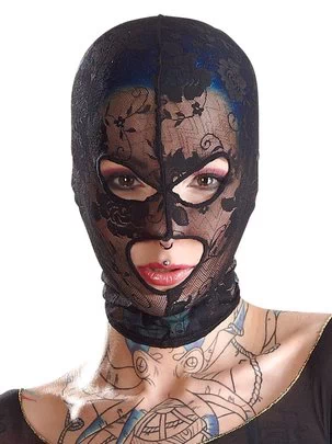 Bad Kitty black lace hood mask