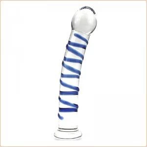 Blue Swirl Rocket - klaasist dildo