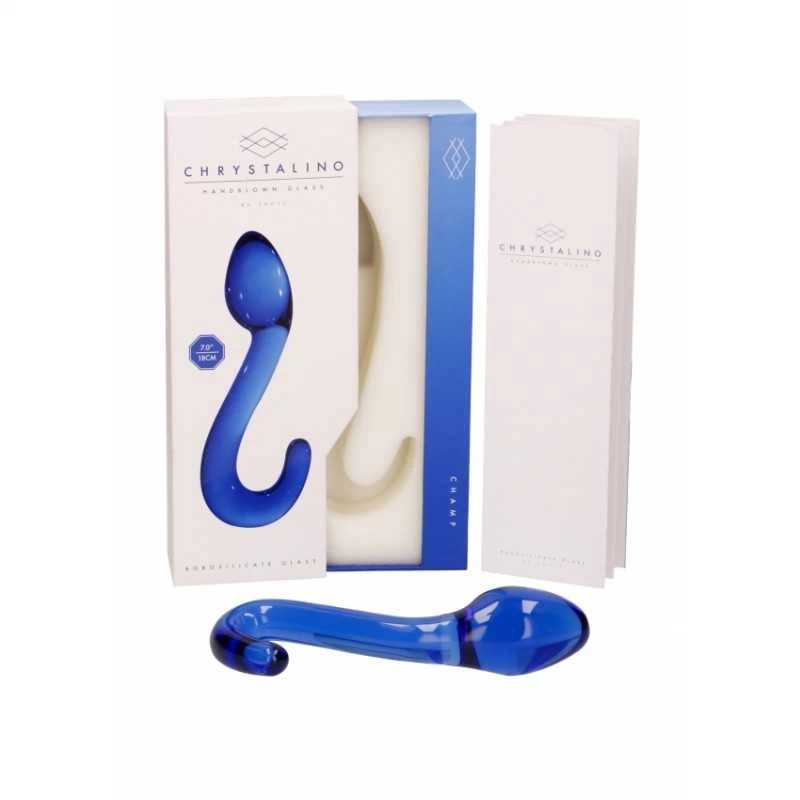 CHRYSTALINO - CHAMP BLUE GLASS DILDO - Image 3