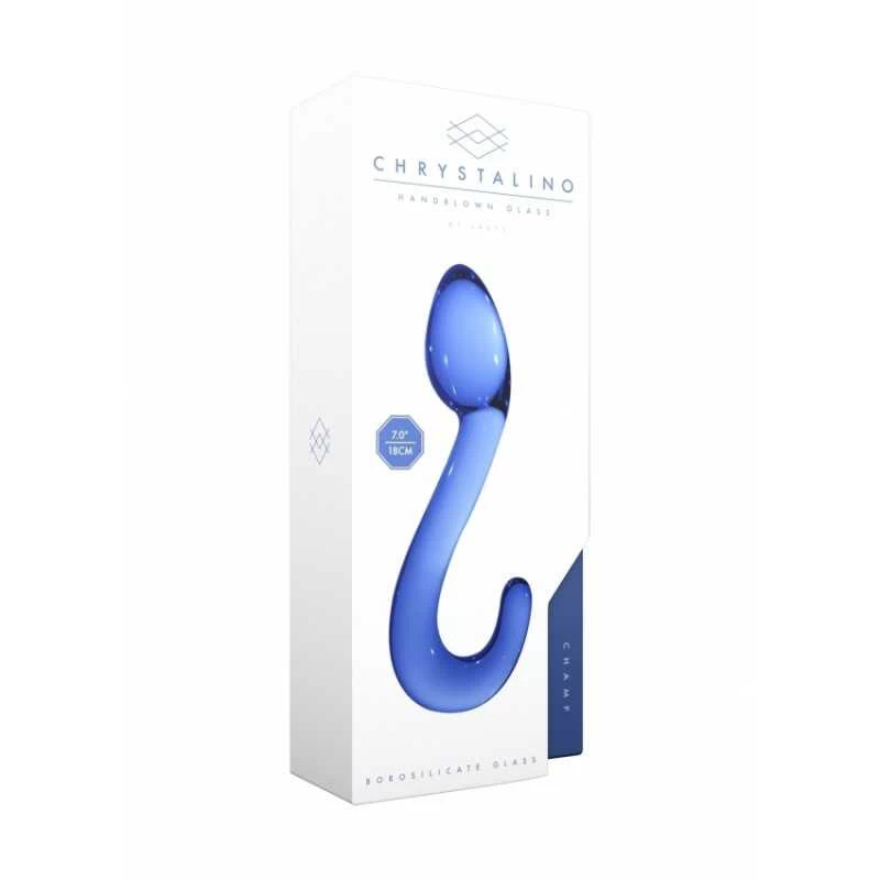 CHRYSTALINO - CHAMP BLUE GLASS DILDO - Image 4
