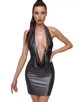 Cottelli Lingerie must sätendav kaela tagant kinnitatav minikleit