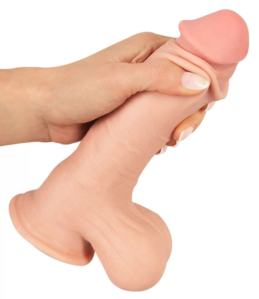 Dildo liigutatava nahaga 19.9 cm
