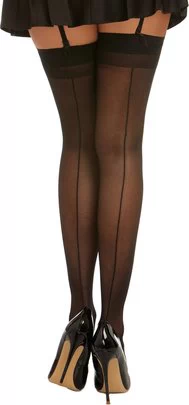 Dreamgirl 0007 mustad sukad kandmiseks sukahoidjaga