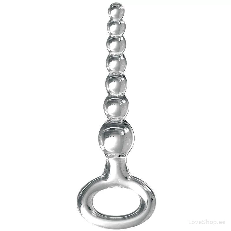 Elegantne klaasist käepidemega dildo/anaaltapp Icicles No. 67 (16.5x3.9cm)
