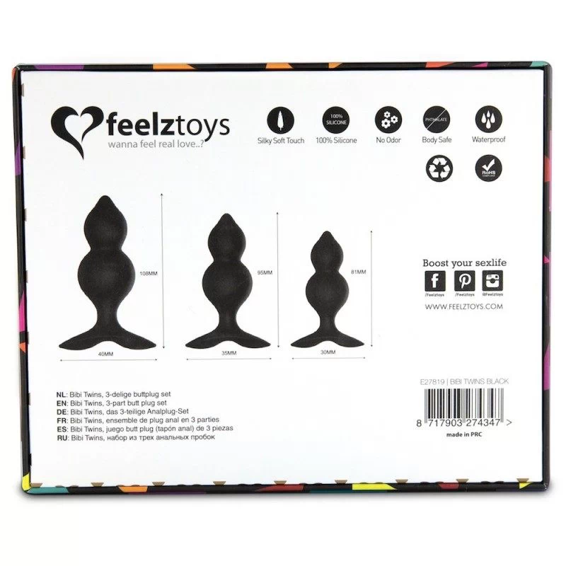 FEELZTOYS - BIBI TWIN ANAALTAPPIDE KOMPLEKT 3TK - Image 4
