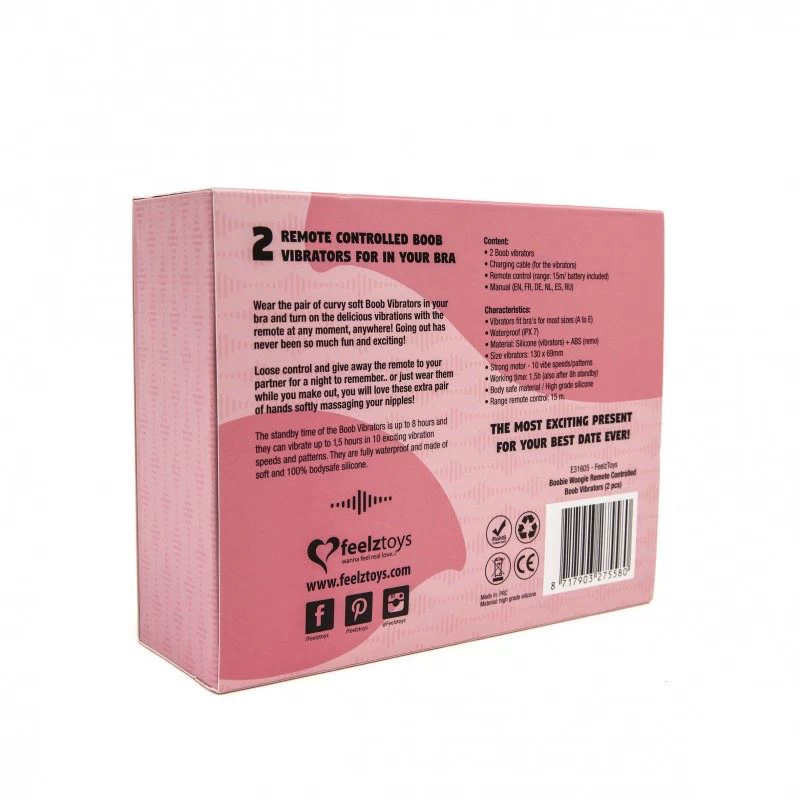 FEELZTOYS - BOOBIE WOOGIE KAUGJUHTIMISEGA RINDADE VIBRAATORID (2 TK) - Image 5