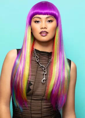Fever Manic Panic Vivid Rainbow Downtown Diva parukas