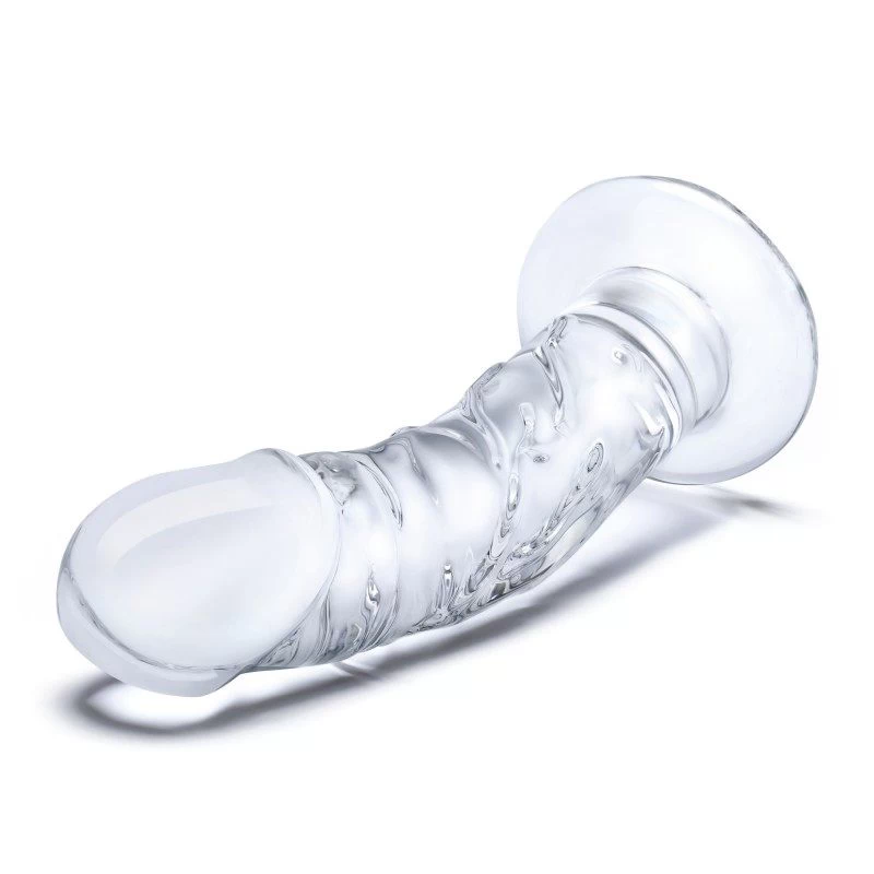 Glas - Curved Realistic Glass Dildo With Veins - Image 2