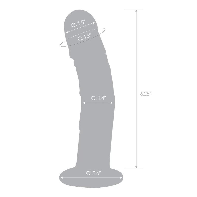 Glas - Curved Realistic Glass Dildo With Veins - Image 3