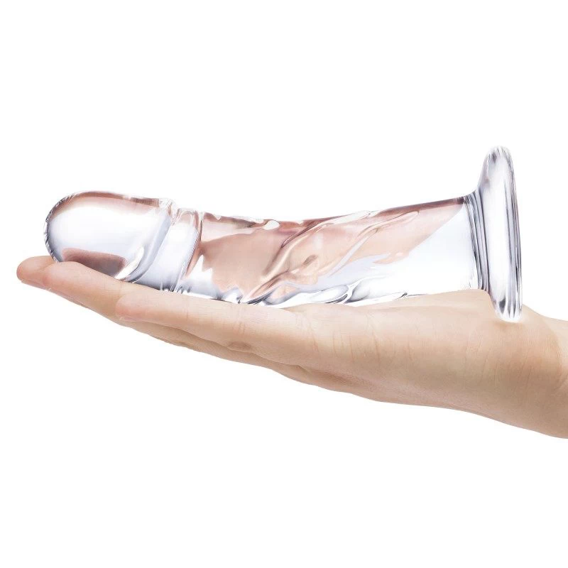 Glas - Curved Realistic Glass Dildo With Veins - Image 5