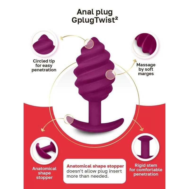 Gvibe - Gplug Twist 2 Sweet Raspberry Anaaltapp - Image 5