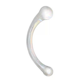 Klaasist kaarjas kahepoolne dildo Wanda
