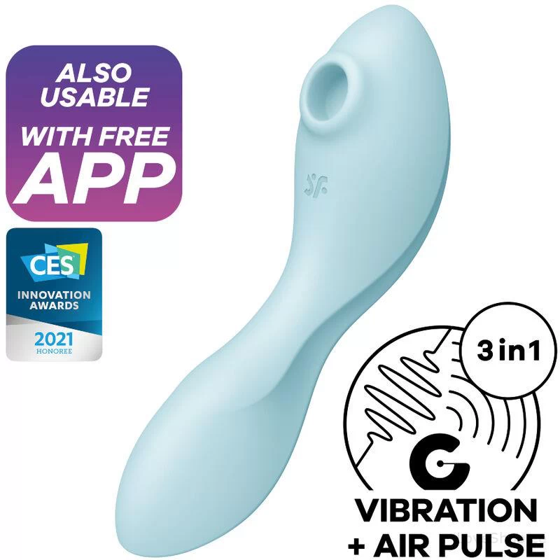 Kliitoristimulaator Satisfyer Curvy Trinity 5+ (sinine)