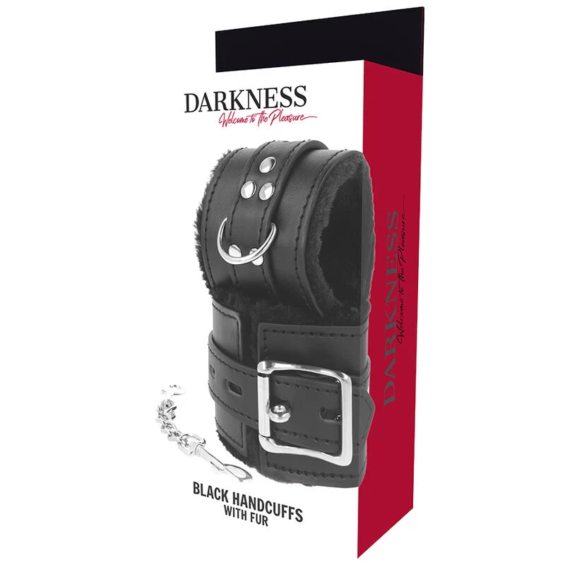 Kunstkarusnahaga vooderdatud Darkness käerauad