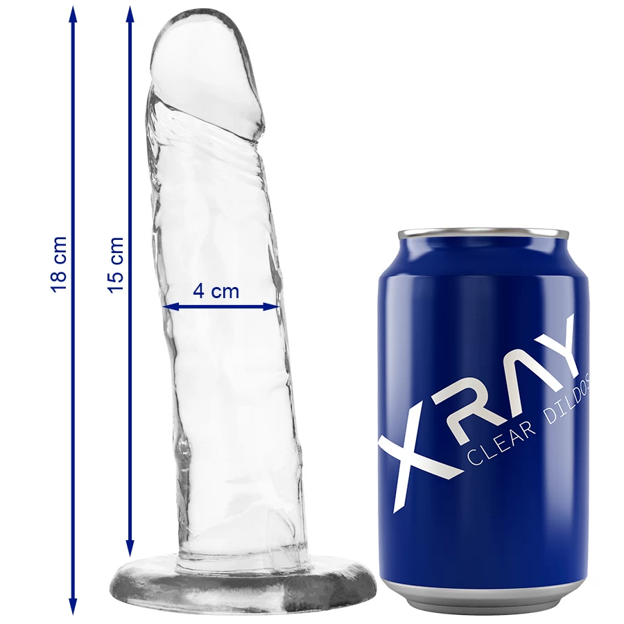 Läbipaistev dildo Xray (18x4cm)