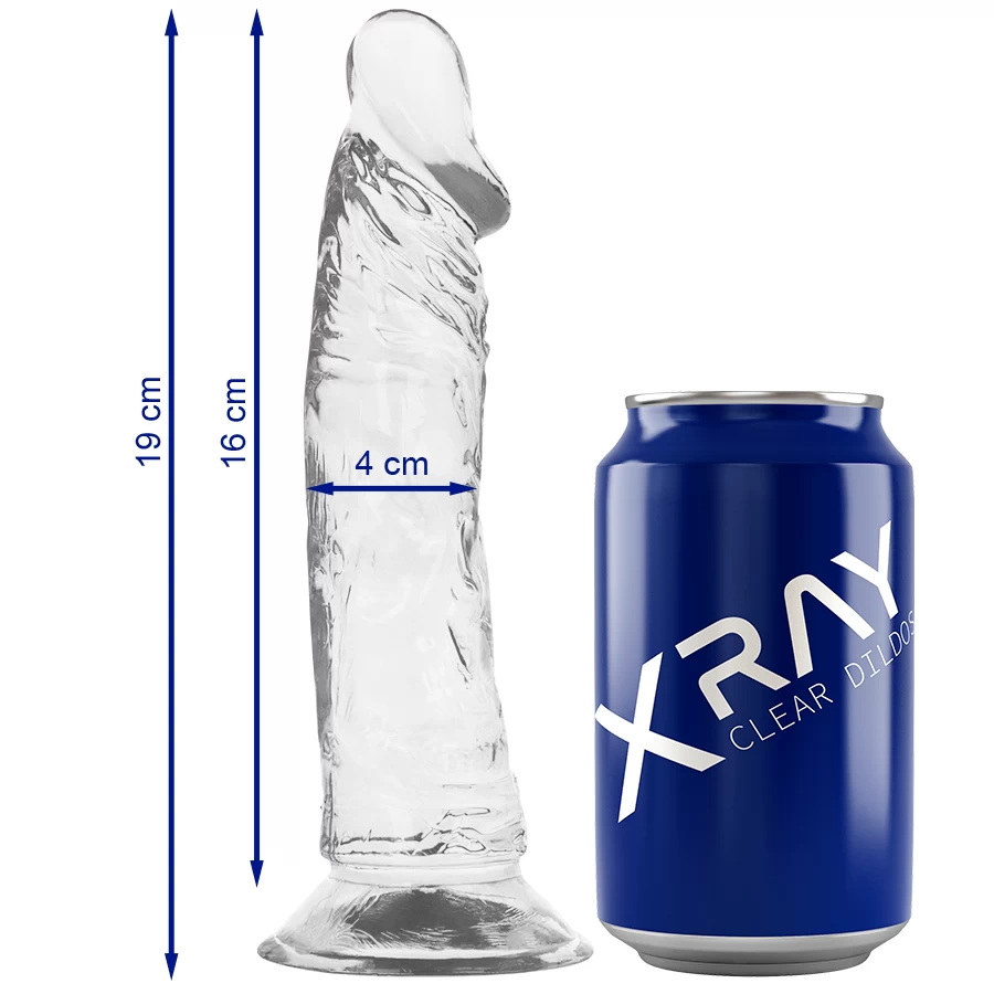 Läbipaistev dildo Xray (19x4cm)