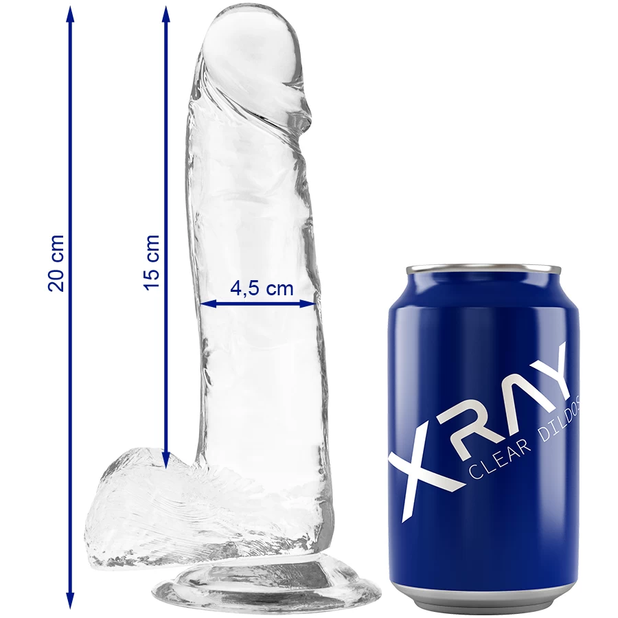 Läbipaistev dildo Xray (20x4.5cm)