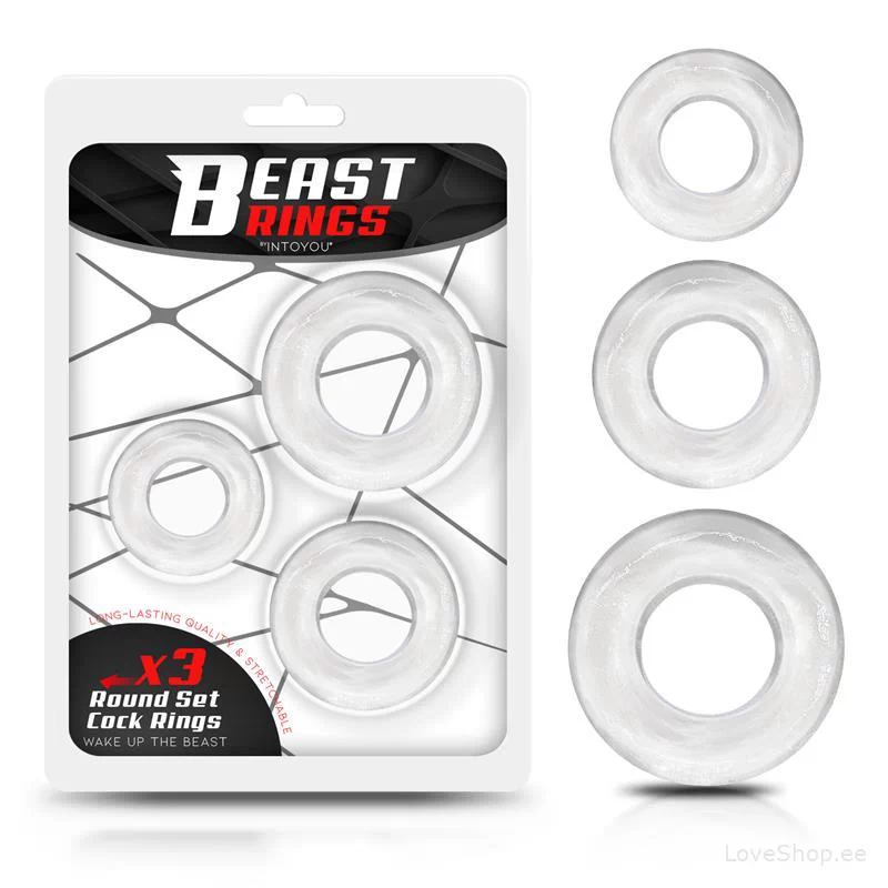 Läbipaistvate peeniserõngaste komplekt Beast
