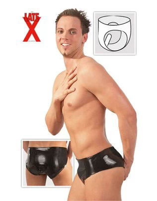 Late X Latex Briefs with Anal Dildo (M/L)