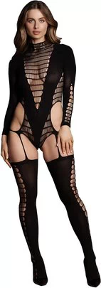 Le Désir Shade black net bodystocking