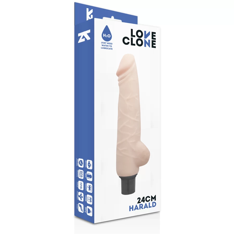 Loveclone vibreeriv veega libestuv dildo Harald (24x4.5cm)
