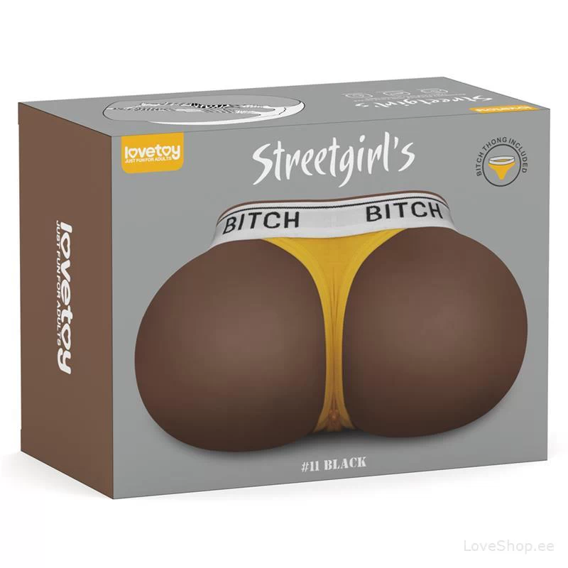 Masturbaator stringidega Lovetoy Streetgirl's Black #11 (vagiina & aanus)
