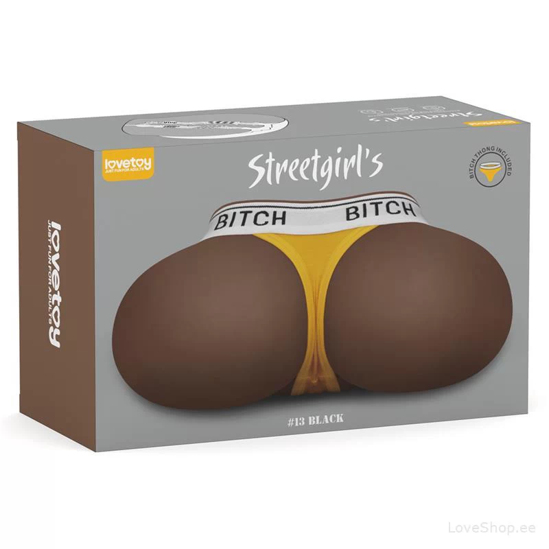 Masturbaator stringidega Lovetoy Streetgirl's Black #13 (vagiina & aanus)