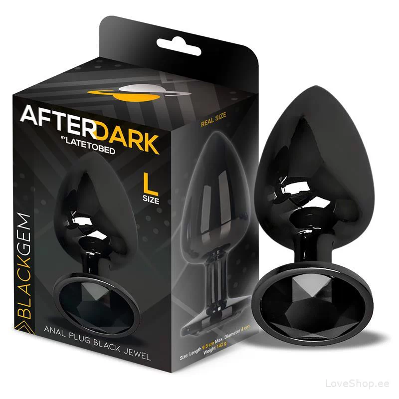 Musta kristalliga anaaltapp AfterDark BlackGem (S, M ja L)