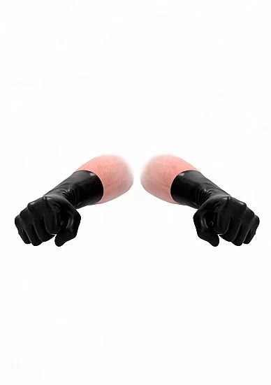 Mustad lateksist lühikesed kindad