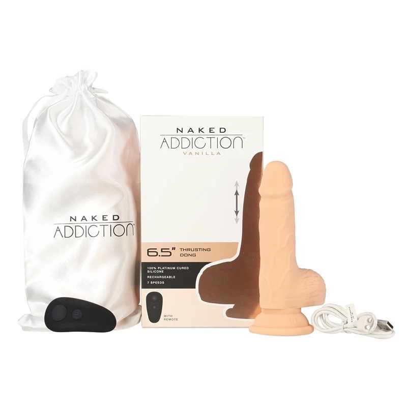 NAKED ADDICTION - THRUSTING DONG WITH REMOTE 16,5 CM VANILLA - Image 7