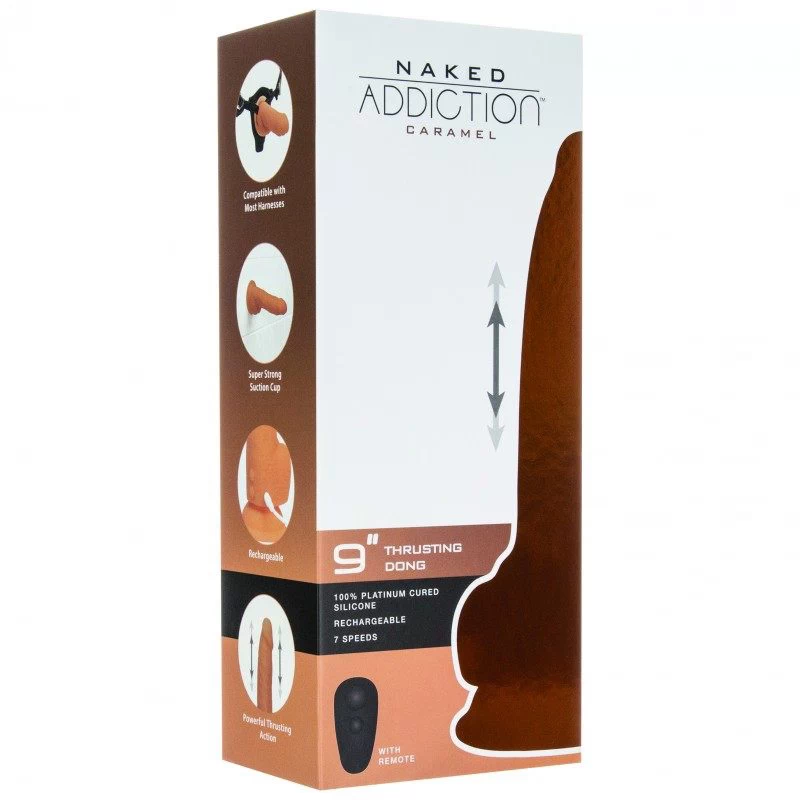 Naked Addiction - Thrusting Dong with Remote 23cm Caramel - Image 9