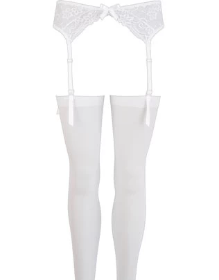 NO:XQSE white lace garter belt with stockings