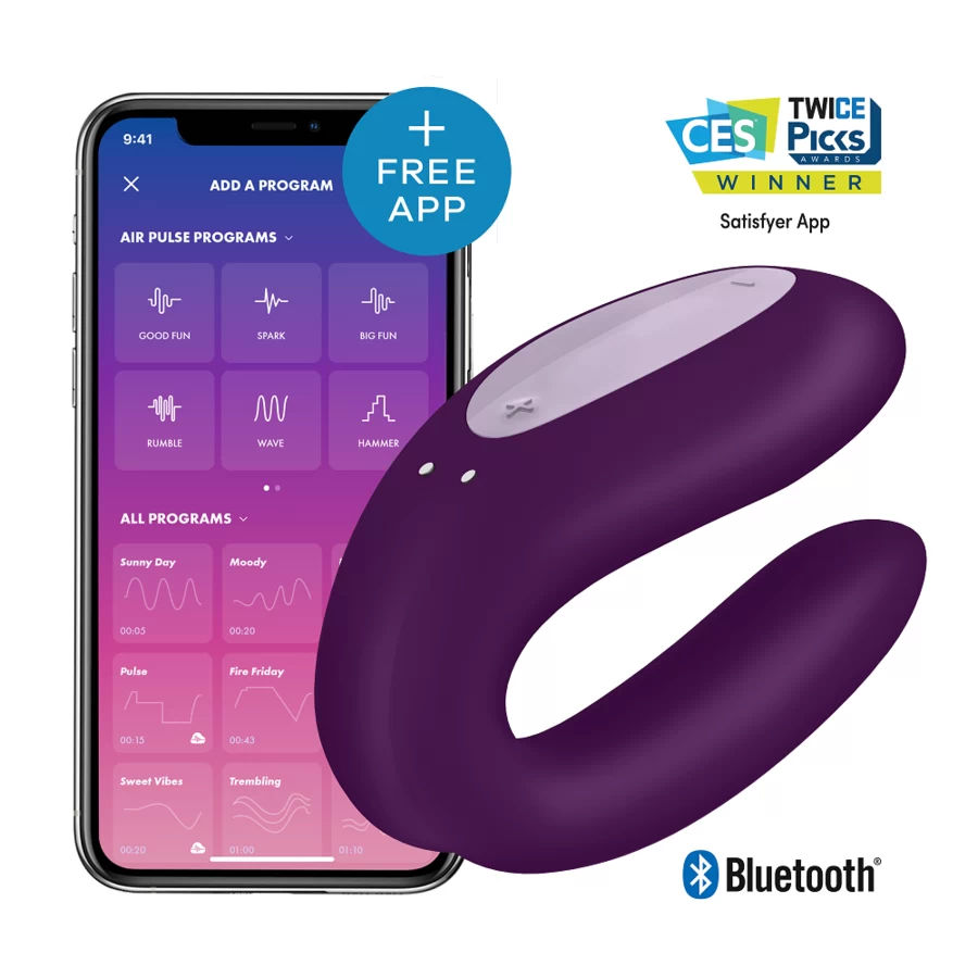 Paaride vibraator Satisfyer Double Joy (lilla)