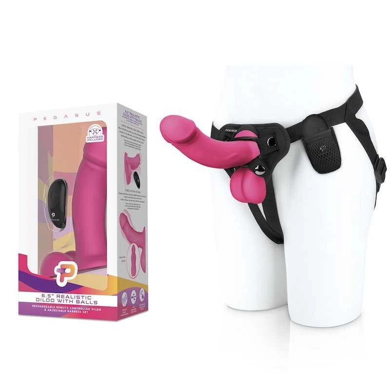 PEGASUS REALISTIC DILDO WITH BALLS AND HARNESS SET - Image 2