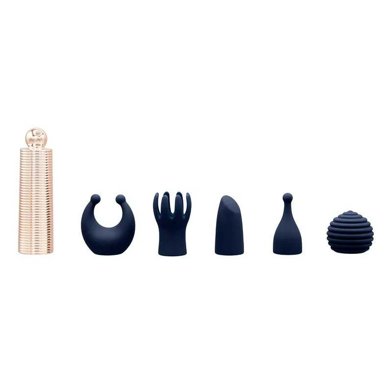 PILLOW TALK - SECRETS CHOICES 6 PIECE MINI MASSAGER SET NAVY BLUE&ROSE GOLD - Image 7