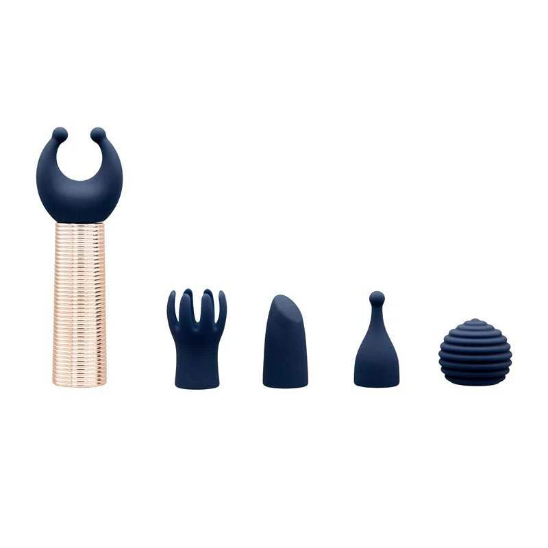 PILLOW TALK - SECRETS CHOICES 6 PIECE MINI MASSAGER SET NAVY BLUE&ROSE GOLD
