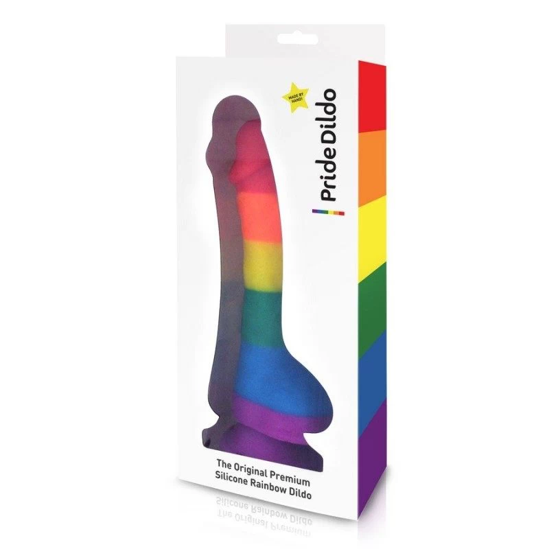 PRIDE DILDO - SILICONE RAINBOW DILDO WITH BALLS - Image 2