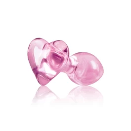 Roosa klaasist anaaltapp Crystal Heart
