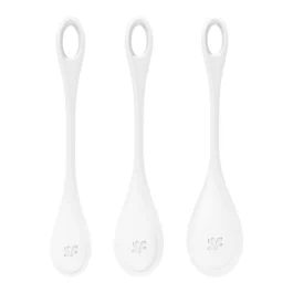 Satisfyer valgete armukuulide komplekt Yoni Power 1
