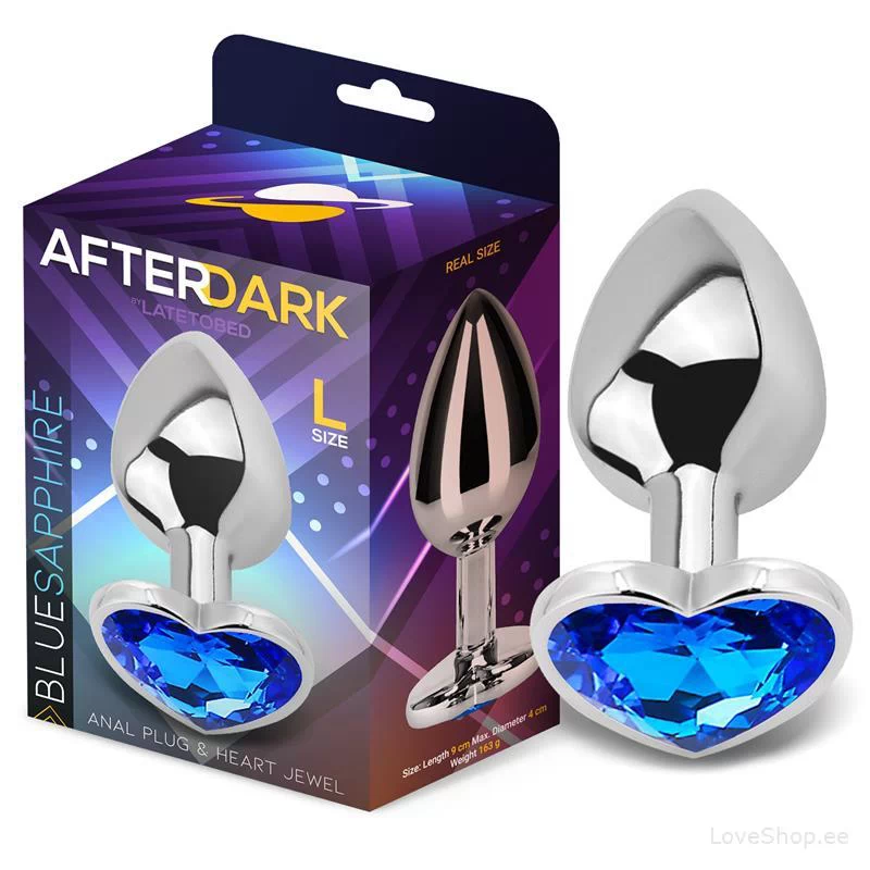 Sinine südamekujulise kristalliga anaaltapp AfterDark BlueSapphire (L)