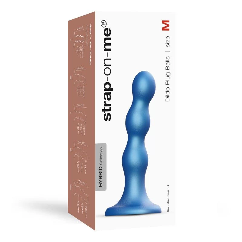 Strap-On-Me - Dildo Plug Balls Metallic Blue M - Image 2