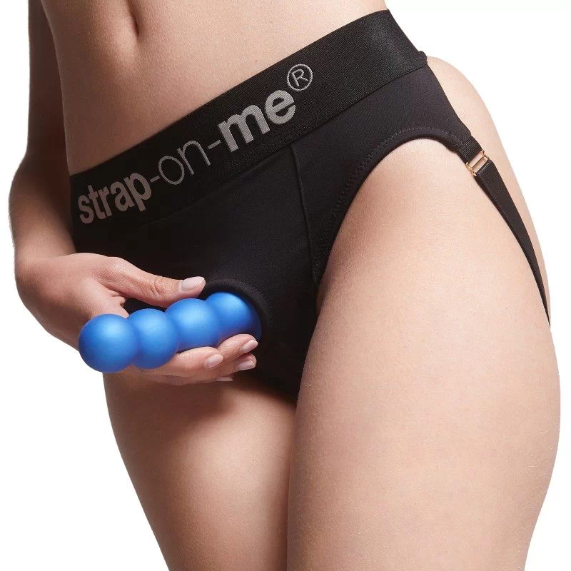 Strap-On-Me - Dildo Plug Balls Metallic Blue M - Image 3