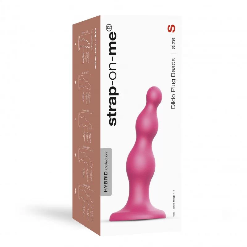 Strap-On-Me - Dildo Plug Beads Metallic Raspberry Pink S - Image 2