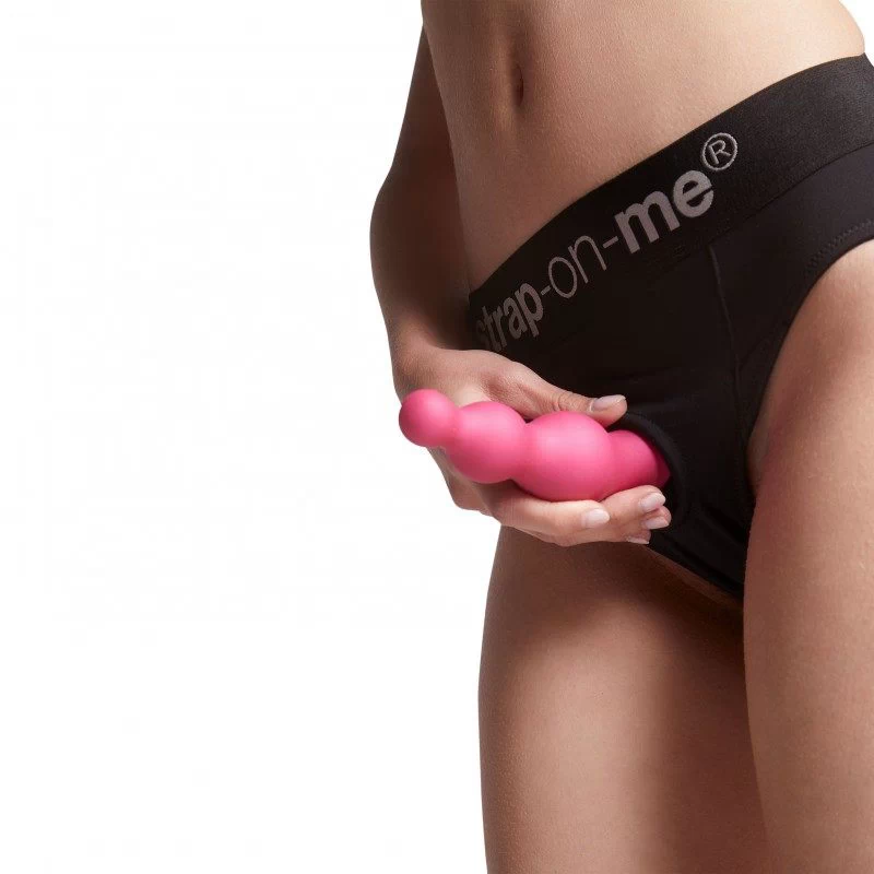 Strap-On-Me - Dildo Plug Beads Metallic Raspberry Pink S - Image 3