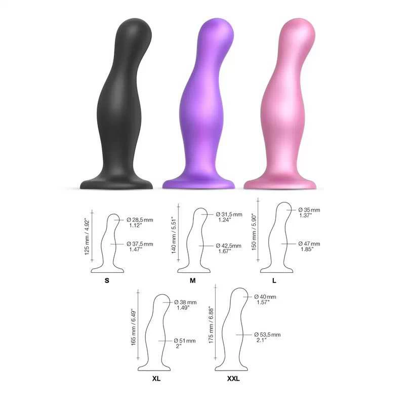 Strap-On-Me - Dildo Plug Curvy Metallic Purple M - Image 3