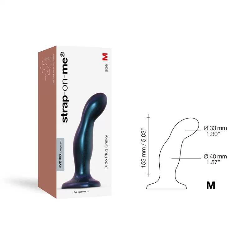 STRAP-ON-ME - DILDO PLUG SNAKY METALLIC BLACK M - Image 3